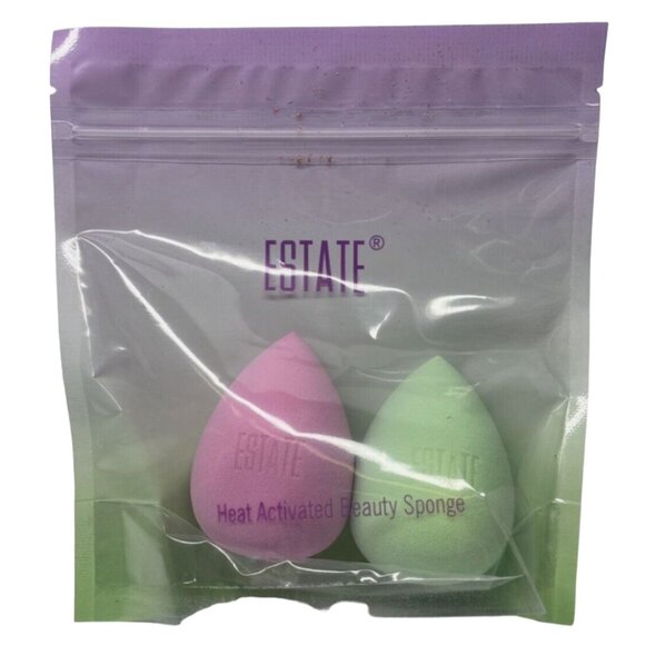 Estate Cosmetics Heat Activated Beauty Sponge Makeup Blender 2 Sponges - Picture 1 of 2